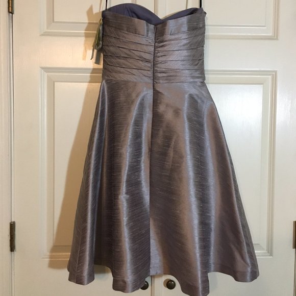 Lavender Dupioni Silk Strapless Cocktail Dress, Alfred Sung, Size 6 - Picture 2 of 6
